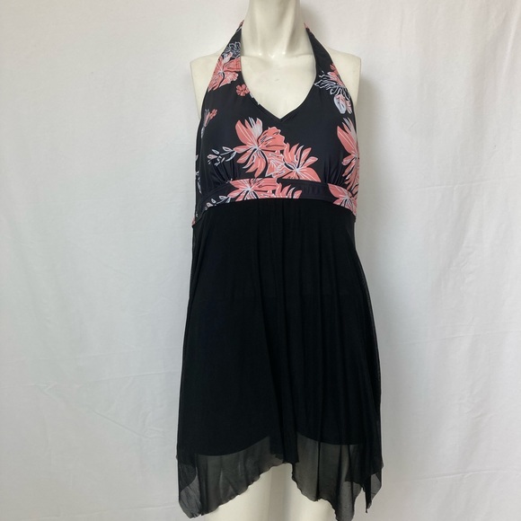 Zando Other - NWOT Zando 1 Piece Tummy Control Swim Dress 4XL 20-22 Built in Shorts Black